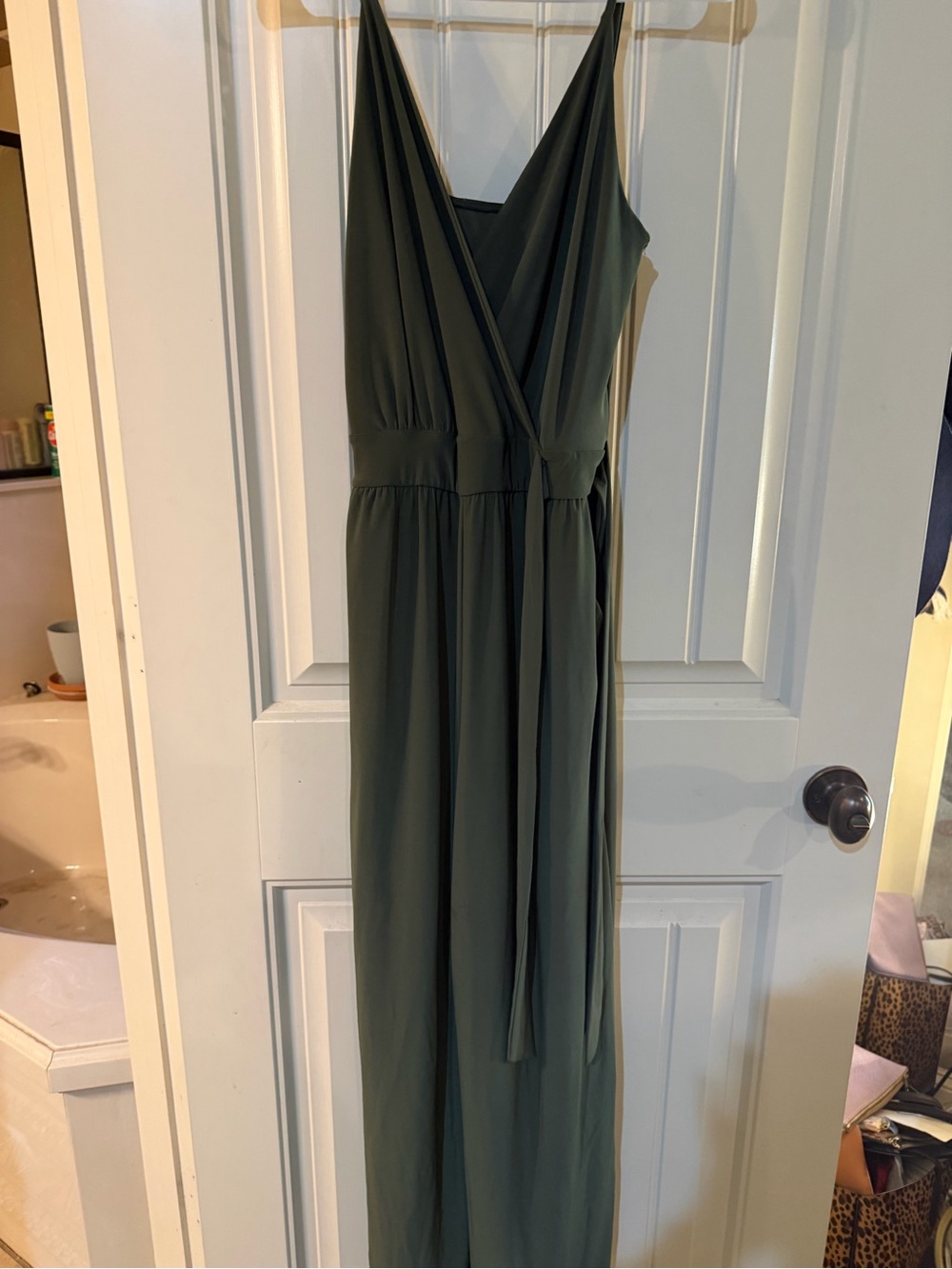 Olive Green Wrap Romper Women